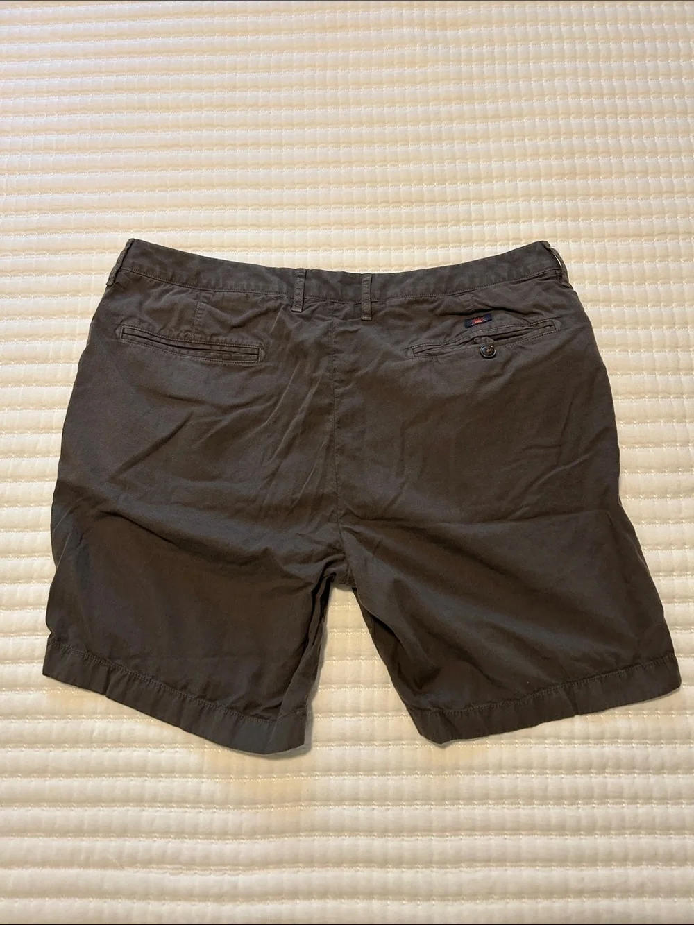 Faherty Charcoal Flat-Front Cotton Shorts 35” Waist